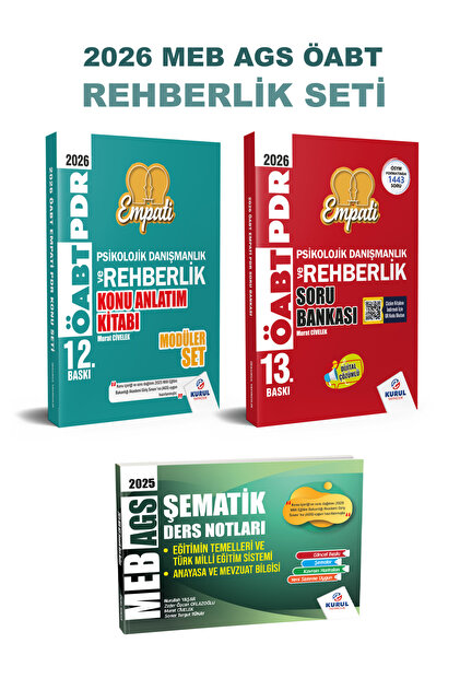 Kurul Yayıncılık 2026 ÖABT Empati Rehberlik (PDR) Seti Konu Soru