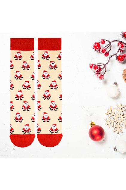 Christmas Santa Claus Patterned Colorful Unisex Socks