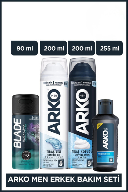 Black Alpha Erkek Alüminyumsuz Deodorant 90 Ml & Arko Men Erkek Tıraş Seti