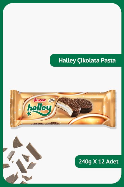 HALLEY Sütlü Çikolata Kaplamalı Pasta - 240 gram - 12 Adet