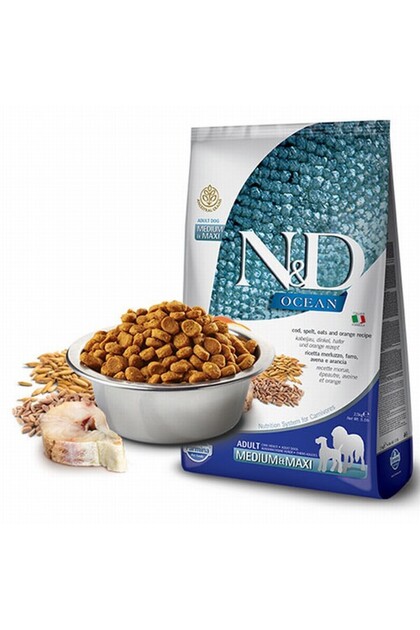 N&D Düşük Tahıl Ocean Morina Balıklı Portakallı Yetişkin Köpek
