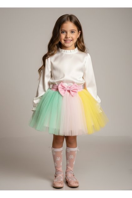 Colorful April 23Rd Children's Day and Party Tutu Children's Skirt 0614