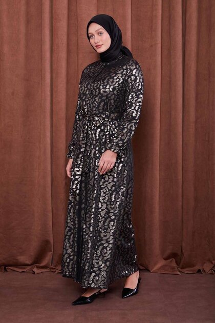 Gold Organza Fabric Belted Robe