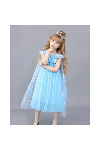 open lace back dress Princess Bow Twirl Romper- Crystal Blue Princess 12-18 Months main image 0