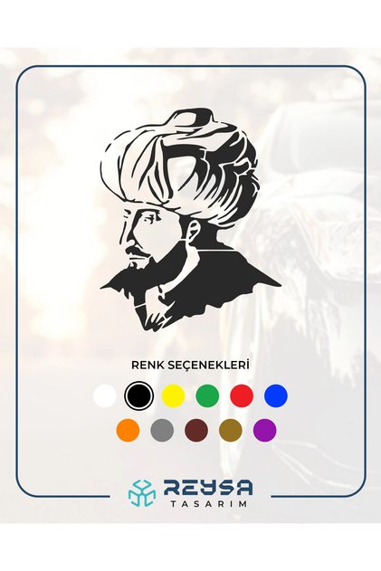 Fatih Sultan Mehmet Car Sticker 17X17 cm Black