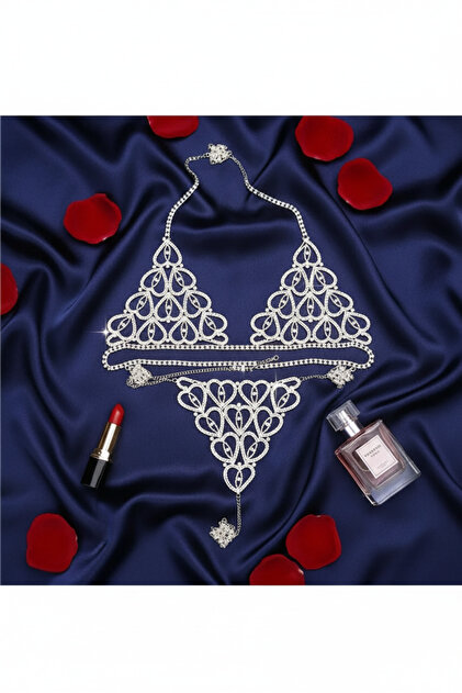 Luxury Body Jewelry with Stones in a Luxury Box, Crystal Stone Bikini, Stone Bra and Panties
