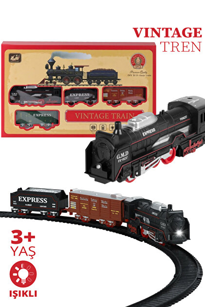 Vintage Express Oyuncak Tren Seti - Işıklı Pilli