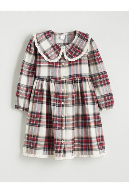 Two Mt Shop Quality Lcw Kids Red Flannel Plaid Girls' Dress