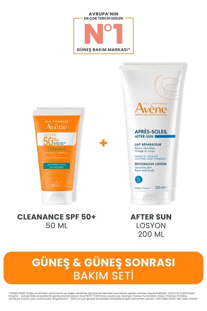 Güneş & Güneş Sonrası Bakım Seti (Cleanance Spf 50+ 50 ML + After Sun Losyon 200 ML)