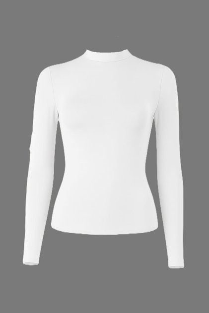 Women's Long Sleeve High Neck Cotton Undershirt (1 Piece)