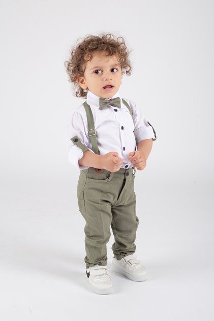 1-8 Years 4 Pieces Bow Tie and Slope-Hat Suit Baby Suit