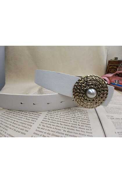 Pearl Buckle Women's Trouser Belt, Dress Belt, Coat Belt