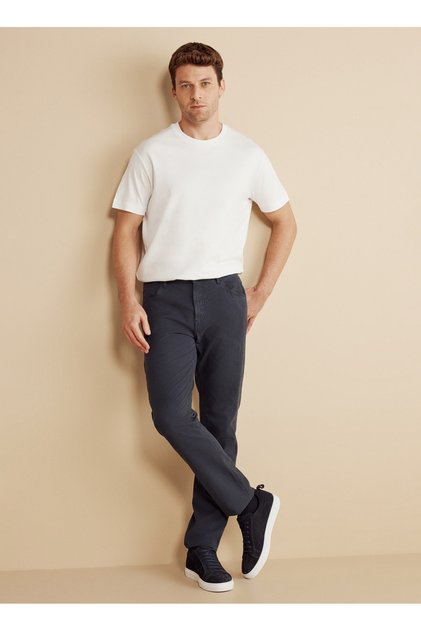 Normal Bel Düz Paça Standart Lacivert Erkek Pantolon BBFW25MPT013