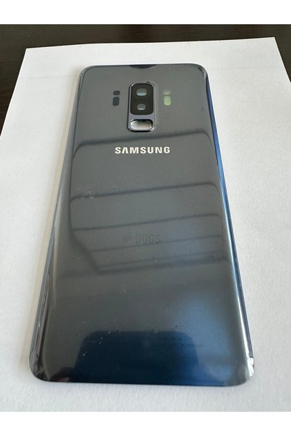 Samsung Galaxy S9 Plus G965 Arka Pil Kapağı Batarya Kapak Kamera Lensli ( Yapışkanlı ) MAVİ