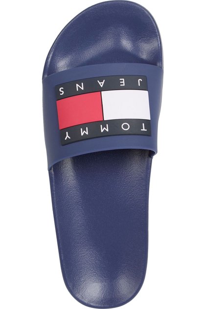 Women's Brand Logo Rubber Sole Comfortable Dark Navy Blue Slippers En0En02115 C6