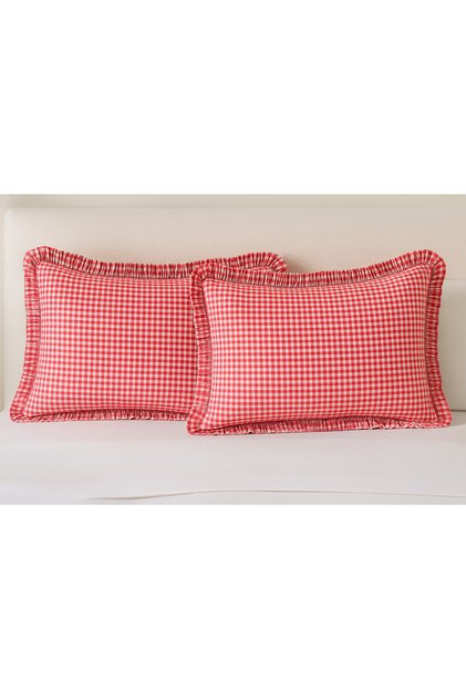 2-Piece Vintage Cotton Gingham Pillowcase | 50X70 Double Plaid Pattern Pillow Case