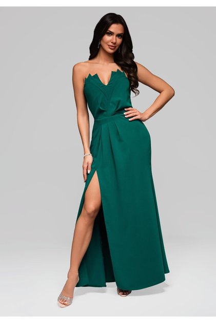 Rochie de seară LA-OM-DLR083 Regular Fit verde