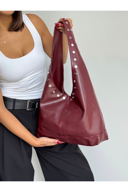 Stylish and Classic Model Shoulder and Hand Bag with Staple Detail