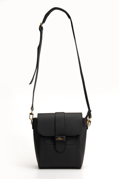 Tegan Genuine Leather Women's Shoulder and Crossbody Bag Black