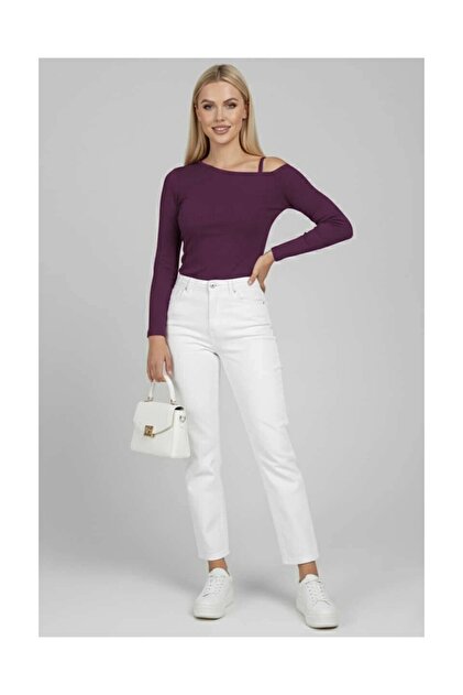 One-Shoulder Strap Knit Blouse