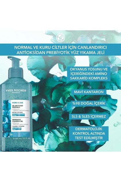 Yves Rocher Antioksidan Yüz Yıkama Jeli-Normal ve Kuru Cilt -Pure