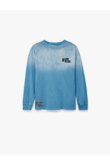 Cotton Long Sleeve Crew Neck Printed T-Shirt
