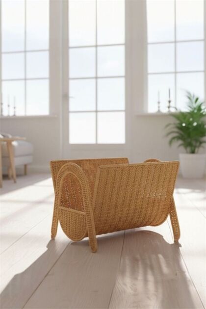Favorite Gazetelik 9106 Rattan Gazetelik Dergilik Hasır Dekoratif Organizer Sepet