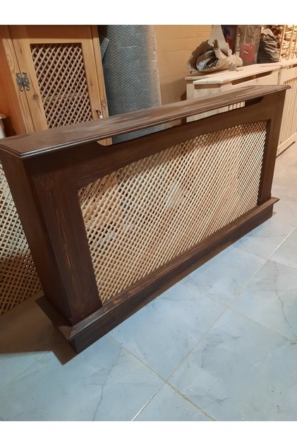 Ahşap Petek Önü Kapama Dresuar Koyu Ceviz Şömine TASARIM 106cm iç ölçü
