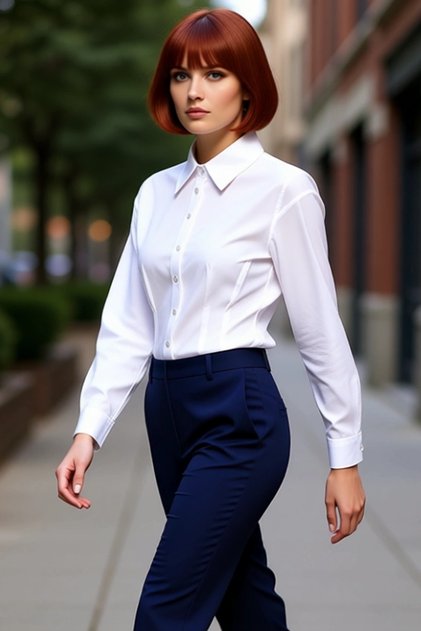 Women's Woven Shirt Fitted at the Waist Cut for Office Special Occasions Offers a Modern Look Quality