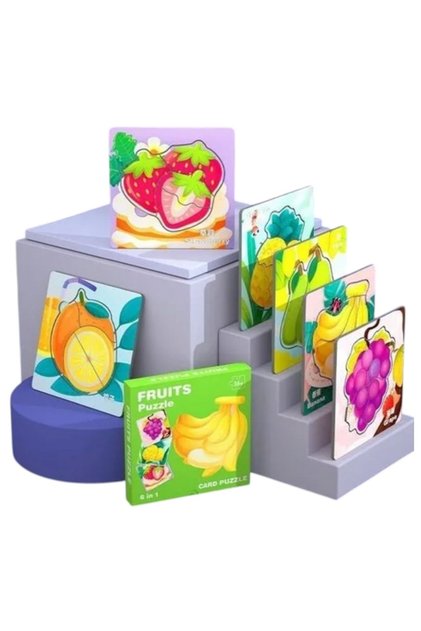 Set de 6 puzzle-uri cu 4 piese, Fructe