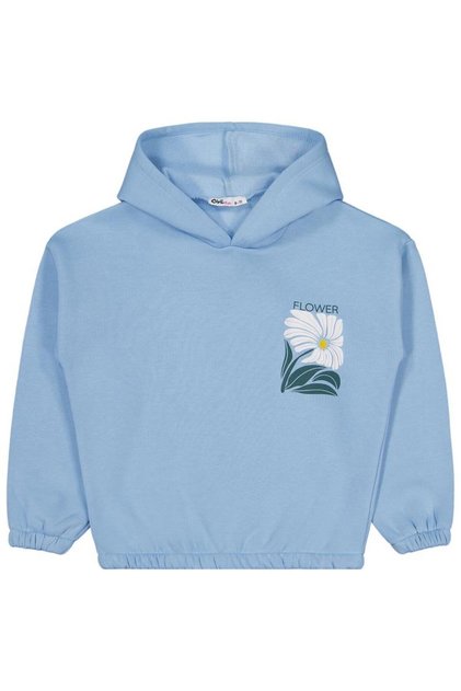 Flower Printed 6-9 Years Old Sweatshirt - Blue 6-7 Years Old