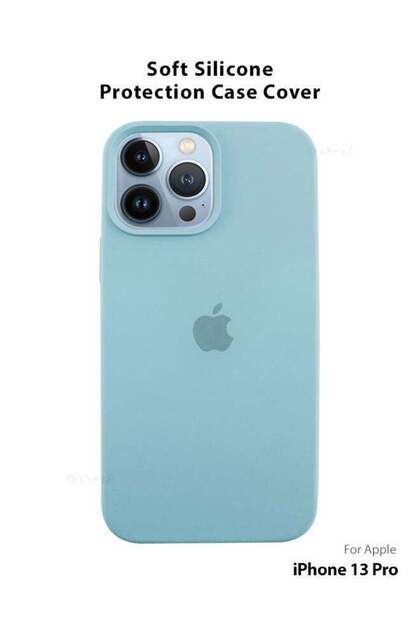غطاء سيليكون متوافق مع الشعار لجهاز Apple iPhone 13 Pro