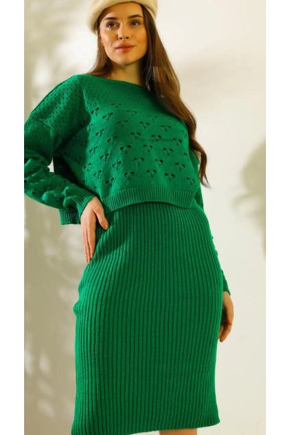 Women's Lace-Like Knit Sweater Dress
