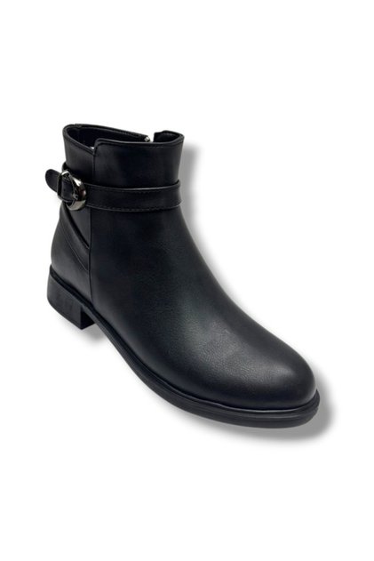 5000-26 Anatomical Leather Buckle Zippered Women's Boots