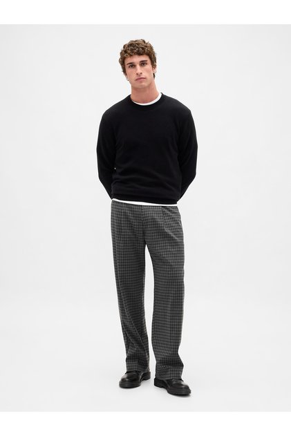 Erkek Gri 365 Yün Karışımı Relaxed Pantolon