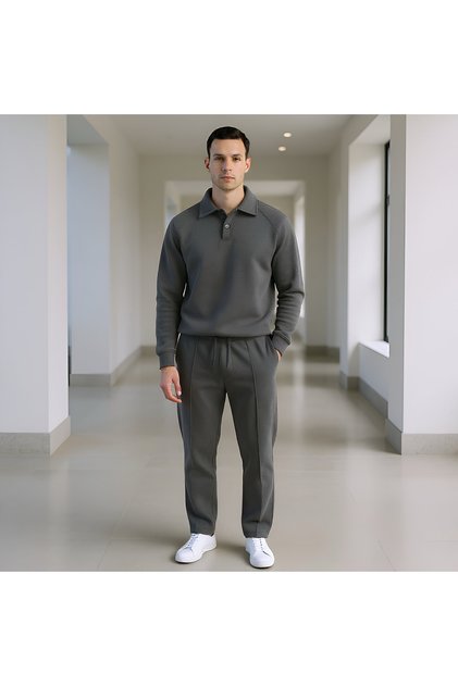 Men's 3 Thread Compact Combed Cotton Top and Bottom Set