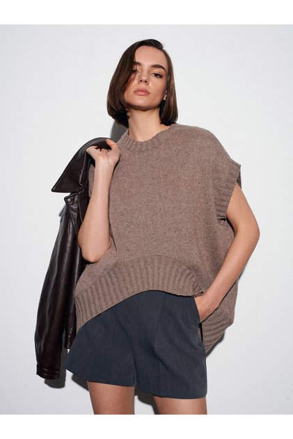 10839 Wool Blend Oversized Sweater-Mink