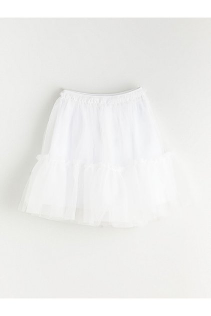 Lcw Kids White Elastic Waist Girls Tutu Skirt