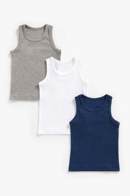 Marl Sleeveless Vests - 3 Pack