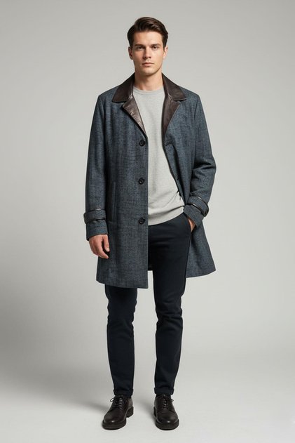 Nero Genuine Leather Men's Coat