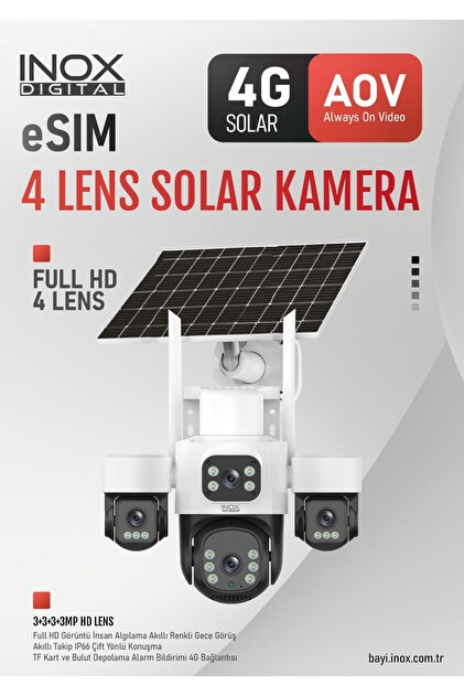 inox -X14 4LENS E-SİM SOLAR KAMERA - Fiyatı, Yorumları