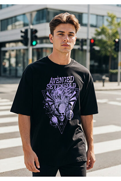 Freak Tshirt Siyah Renk Avenged Sevenfold (A7X) Baskılı Unisex
