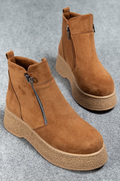 Women's 014 Non-Slip Waterproof Decorative-Zipper Women's Bootie & Boot