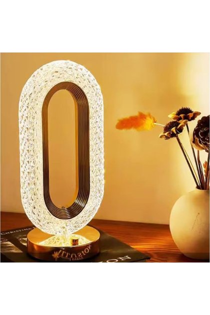 Lampa LED Lux Din Cristal Acrilic - 3 Moduri Iluminare, Control Touch, Portabila, Reincarcabila USB