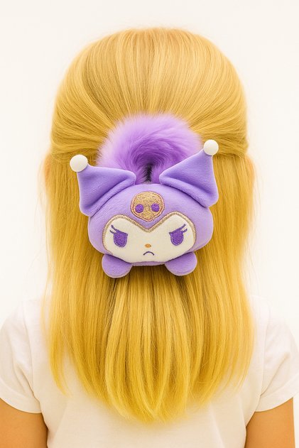 Kuromi My Melody Cinnamoroll Pampapurin Designed Children's Rubber Hair Clip