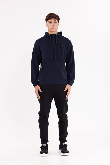 Metal-Tipped Drawstring Full-Zipper Front Pocket with Full-Zipper Compartment Small Embroidered Logo Comfortable Fit Transitional Hoodies