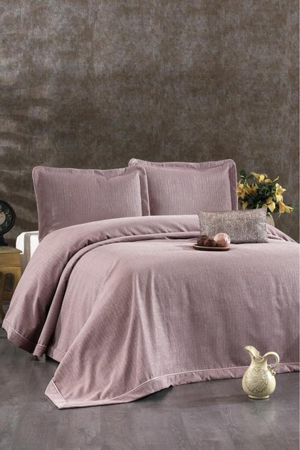 Evita Chenille Double Bedspread 260X260 cm Dusty Rose