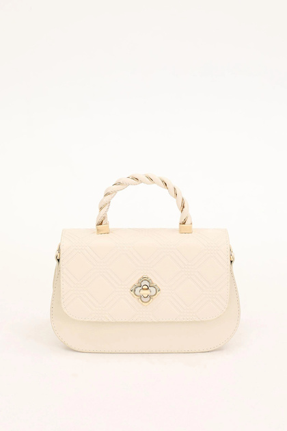 Cream Patent Leather Women's Shoulder Bag 930180
