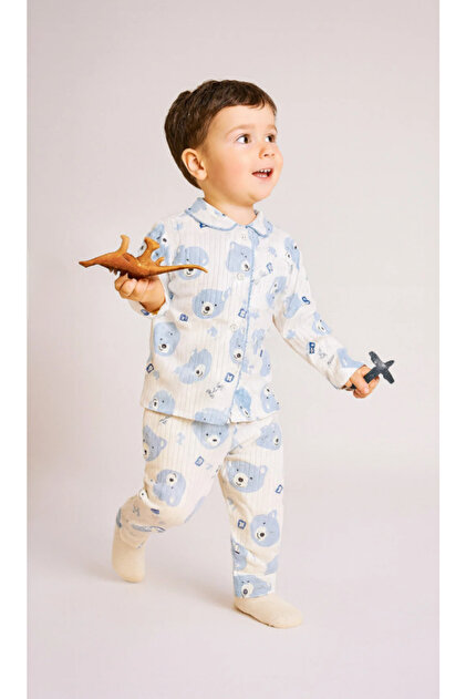 Erkek Bebek Çocuk Pamuklu Oyali Pijama Takımı Hediyelik