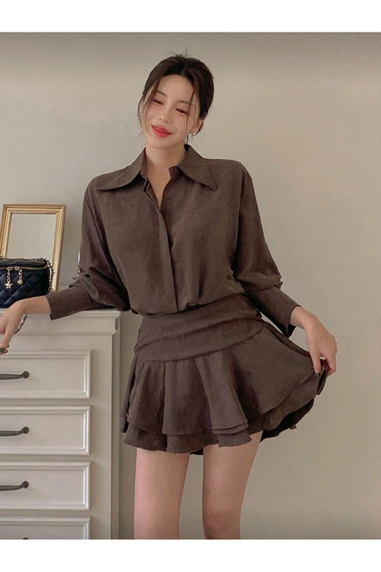 La Saade Mocha Flare Dress-Soft Kahve Volanl Mini Etek Formunda Pinterest  Gmlek Elbise - Fiyat, Yorumlar